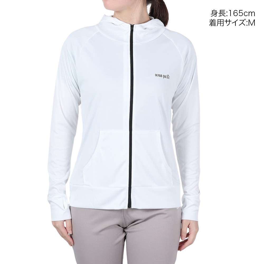 オーシャンパシフィック（Ocean Pacific）（レディース）ラッシュガード 長袖 UVパーカー 523489WHT