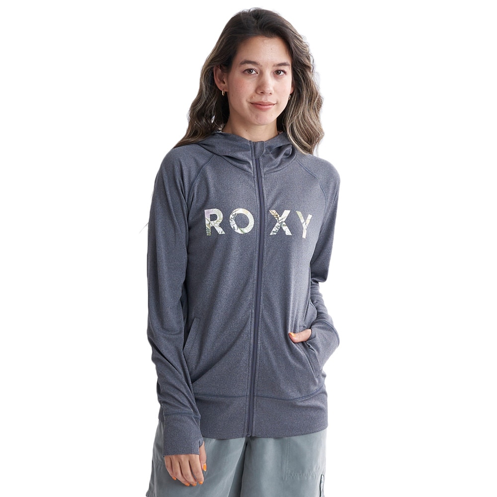 ロキシー（ROXY）（レディース）ラッシュガード 長袖 SIMPLY BOTANICAL ロゴ パーカー 24SPRLY241027CHA