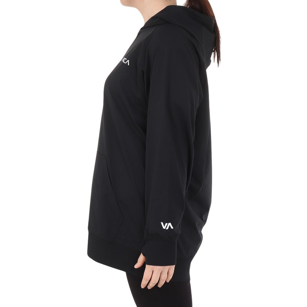 ルーカ（RVCA）（レディース）ラッシュガード 長袖 ジップ フーディ BE04C852 BLK ブラック UVプロテクション