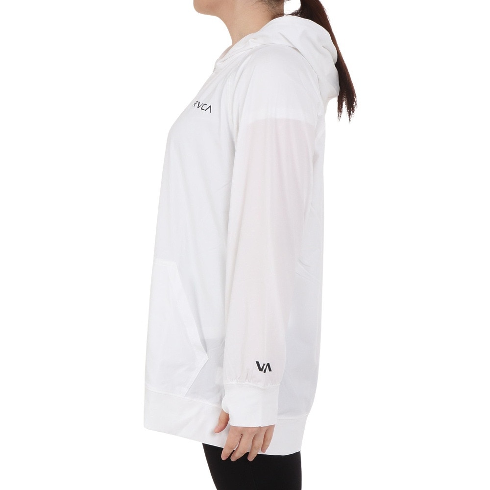 ルーカ（RVCA）（レディース）ラッシュガード 長袖 ジップ フーディ BE04C852 WHT ホワイト UVプロテクション
