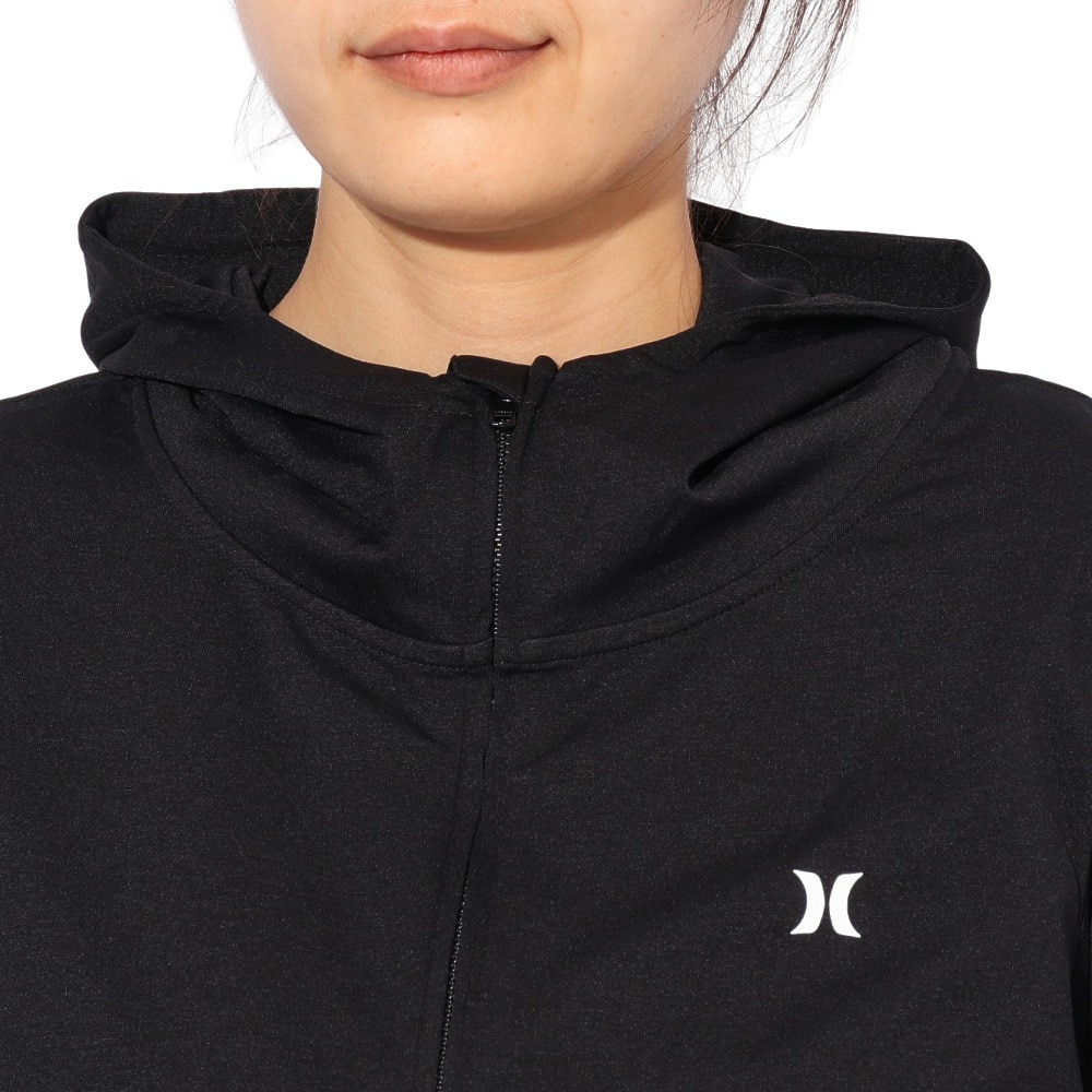 ハーレー（HURLEY）（レディース）ラッシュガード 長袖 ファントム グラフィック フルジップ フーディー 24WRG2320028-BLK