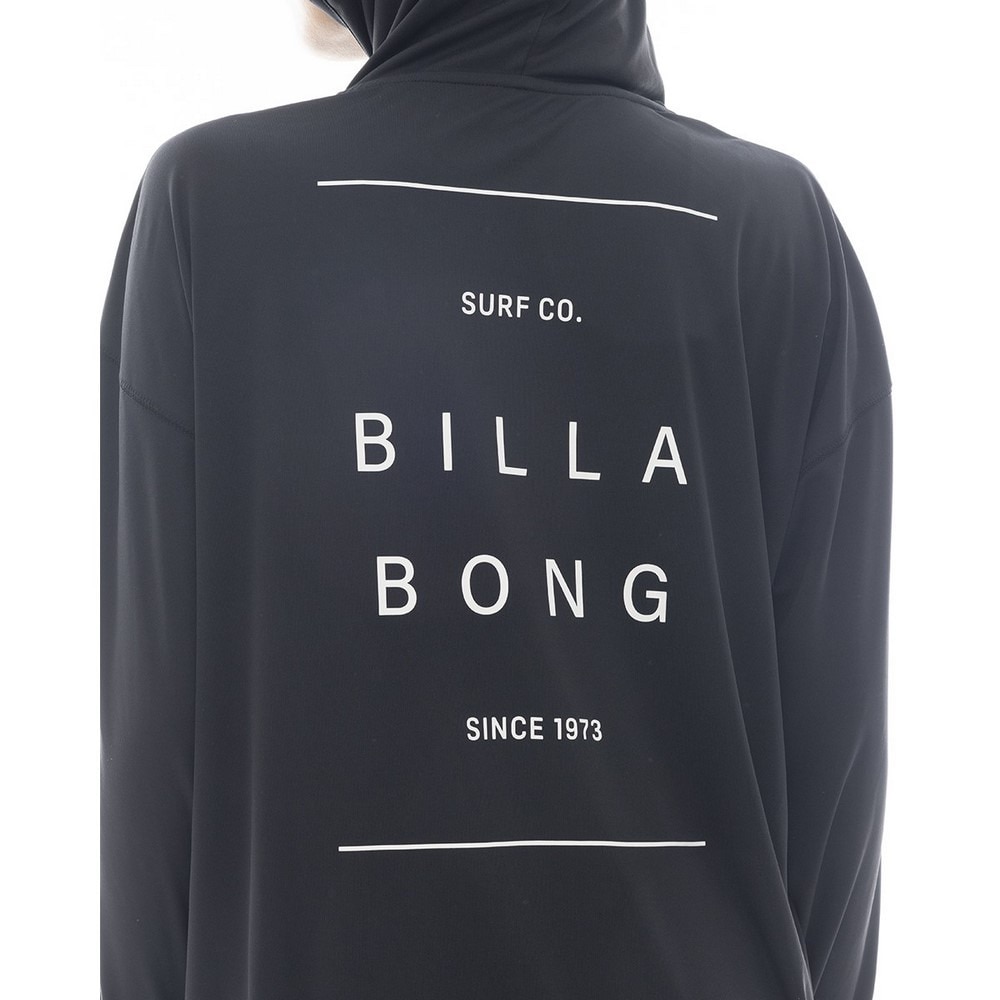 ビラボン（BILLABONG）（レディース）ラッシュガード 長袖 ZIP UP フーディー ロゴ LOOSE BF013852 BLK