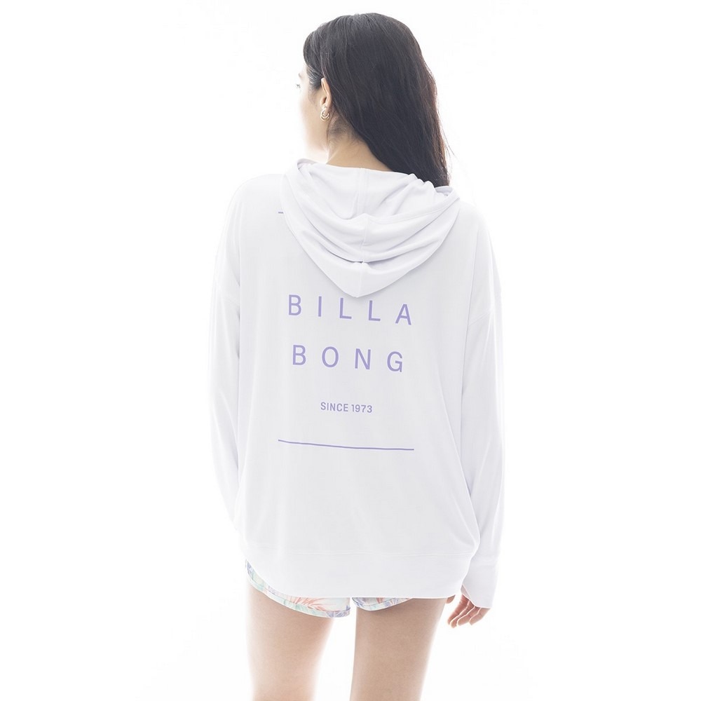 ビラボン（BILLABONG）（レディース）ラッシュガード 長袖 ZIP UP フーディー ロゴ LOOSE BF013852 WHT