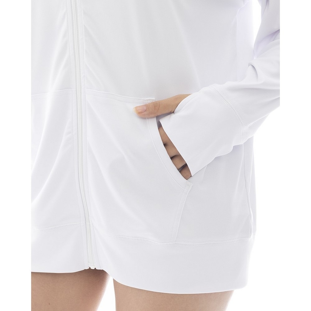 ビラボン（BILLABONG）（レディース）ラッシュガード 長袖 ZIP UP フーディー ロゴ LOOSE BF013852 WHT