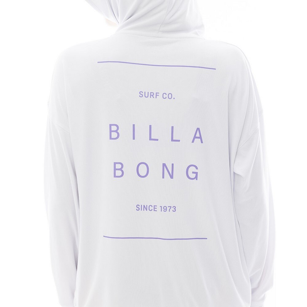 ビラボン（BILLABONG）（レディース）ラッシュガード 長袖 ZIP UP フーディー ロゴ LOOSE BF013852 WHT