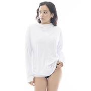 (レディース)ラッシュガード 長袖 ZIP UP フーディー ロゴ LOOSE BF013852 WHT