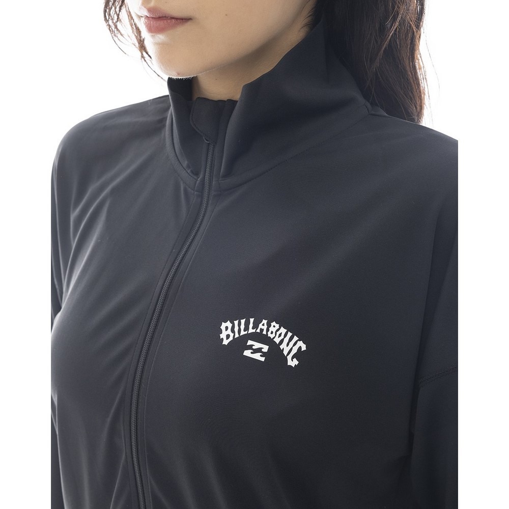 ビラボン（BILLABONG）（レディース）ラッシュガード 長袖 ZIP UP STAND LOOSE BF013853 BLK