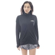(レディース)ラッシュガード 長袖 ZIP UP STAND LOOSE BF013853 BLK
