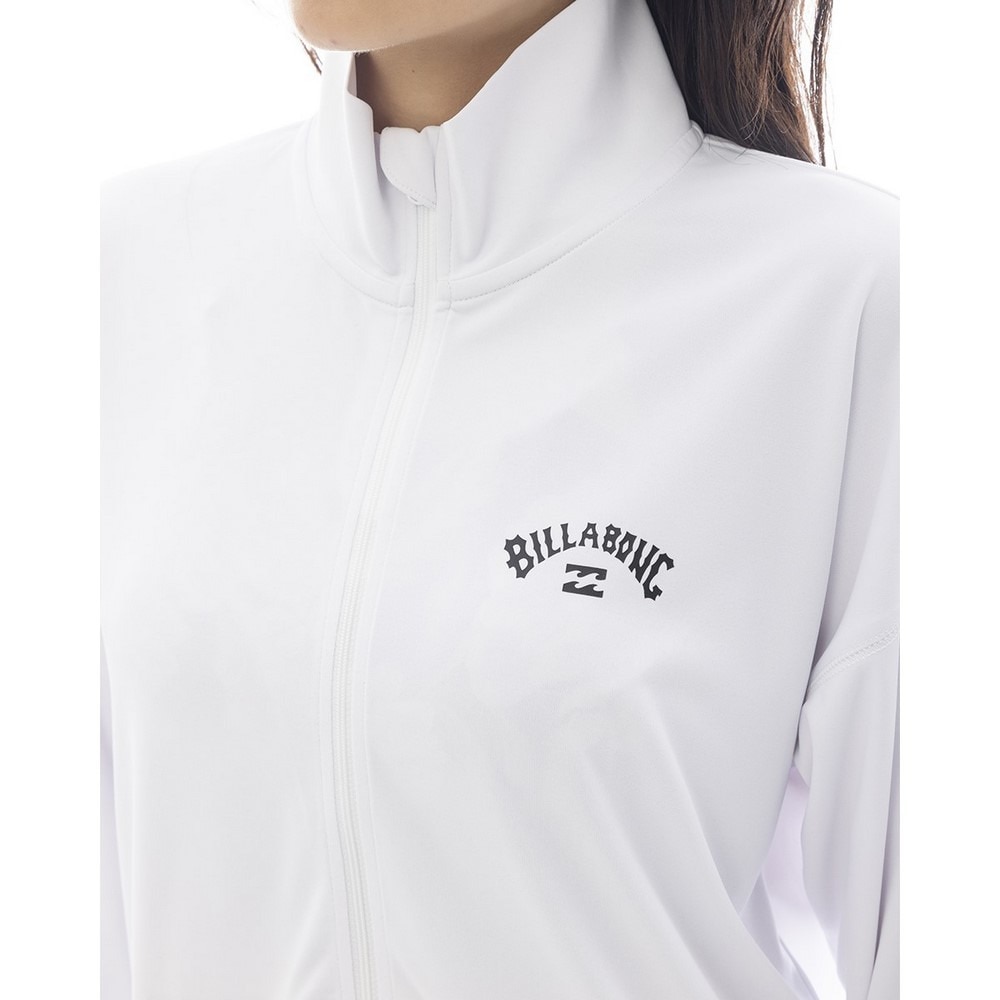 ビラボン（BILLABONG）（レディース）ラッシュガード 長袖 ZIP UP STAND LOOSE BF013853 WHT