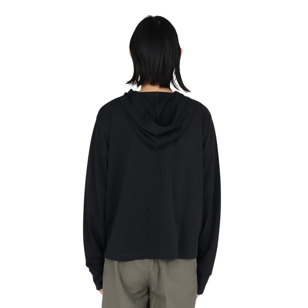 アクア（AQA）（レディース）ラッシュガード 長袖 遮熱UVパーカー Lサイズ KW-4679 BK L
