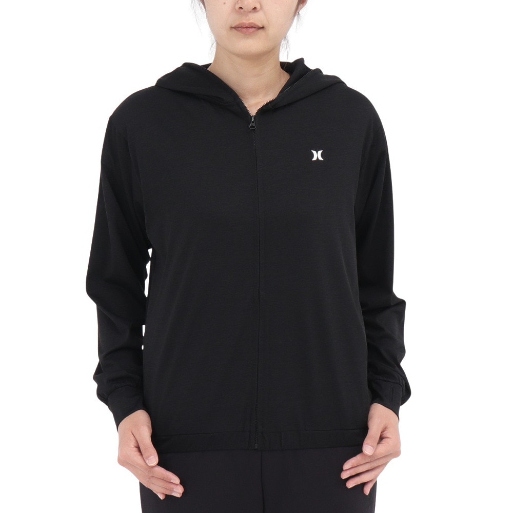 ハーレー（HURLEY）（レディース）ラッシュガード 長袖 ファントム アイコン フルジップ ジャケット WSRG251002-BLK
