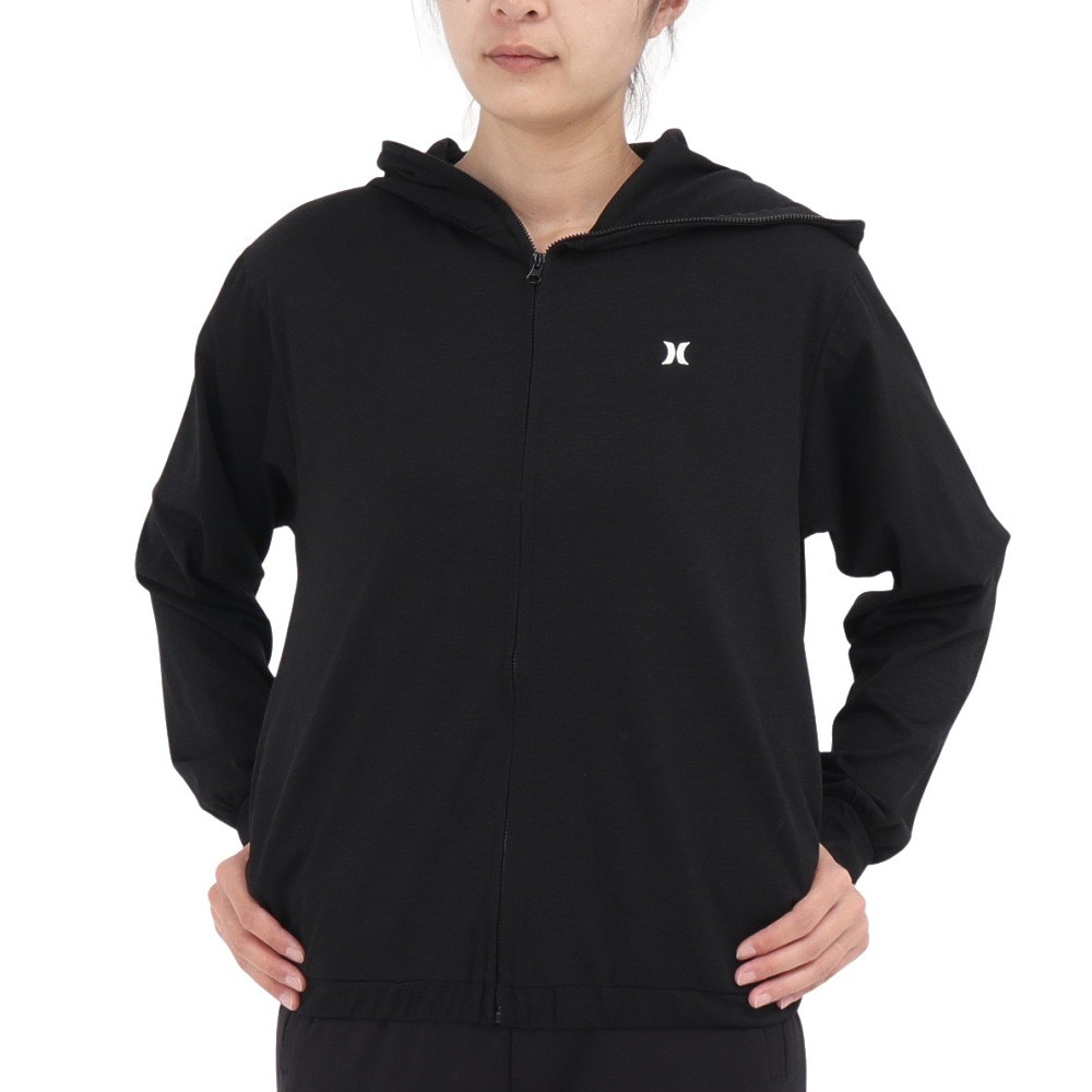 ハーレー（HURLEY）（レディース）ラッシュガード 長袖 ファントム アイコン フルジップ ジャケット WSRG251002-BLK
