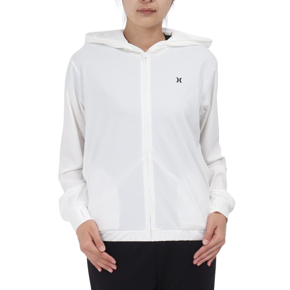 ハーレー（HURLEY）（レディース）ラッシュガード 長袖 ファントム アイコン フルジップ ジャケット WSRG251002-WHT