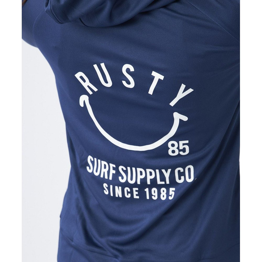 ラスティ（RUSTY）（レディース）ラッシュガード 長袖 スムース ニコちゃん UVラッシュガード 925460NV