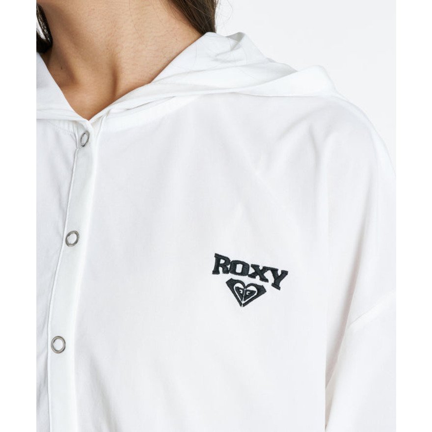 ロキシー（ROXY）（レディース）ラッシュガード 長袖 SALTY SQUAD HOODIE フード付きカーディガン 水陸両用 26SPRLY261127WHT