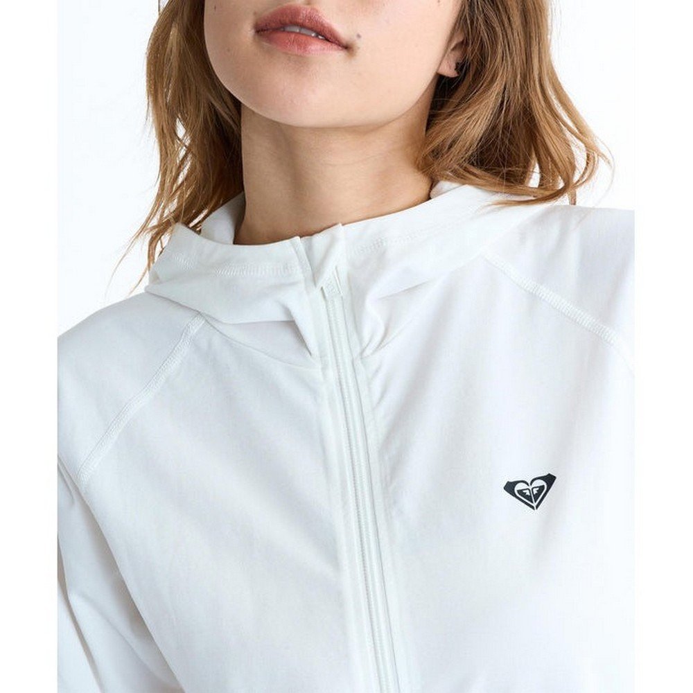 ロキシー（ROXY）（レディース）ラッシュガード 長袖 HISTORICAL ロゴ ジップラッシュフーディ 26SPRLY261035WHT