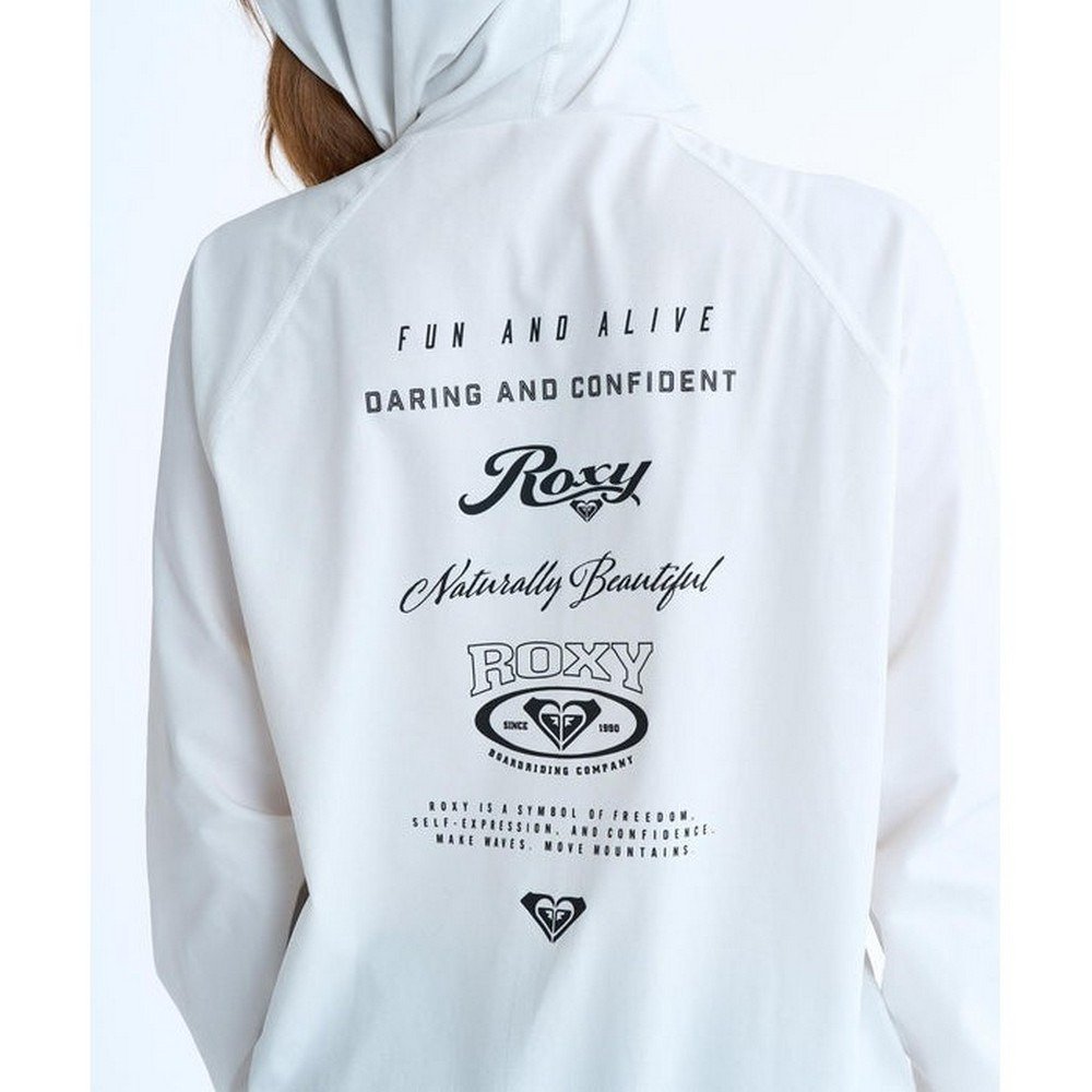ロキシー（ROXY）（レディース）ラッシュガード 長袖 HISTORICAL ロゴ ジップラッシュフーディ 26SPRLY261035WHT