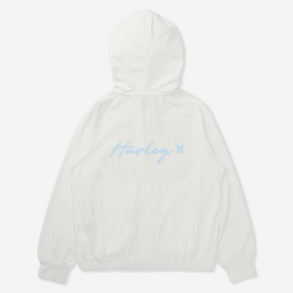 ハーレー（HURLEY）（レディース）ラッシュガード PHANTOM クルーシブ ロゴ フルジップ フーディー 長袖 WSRG261008-WHT