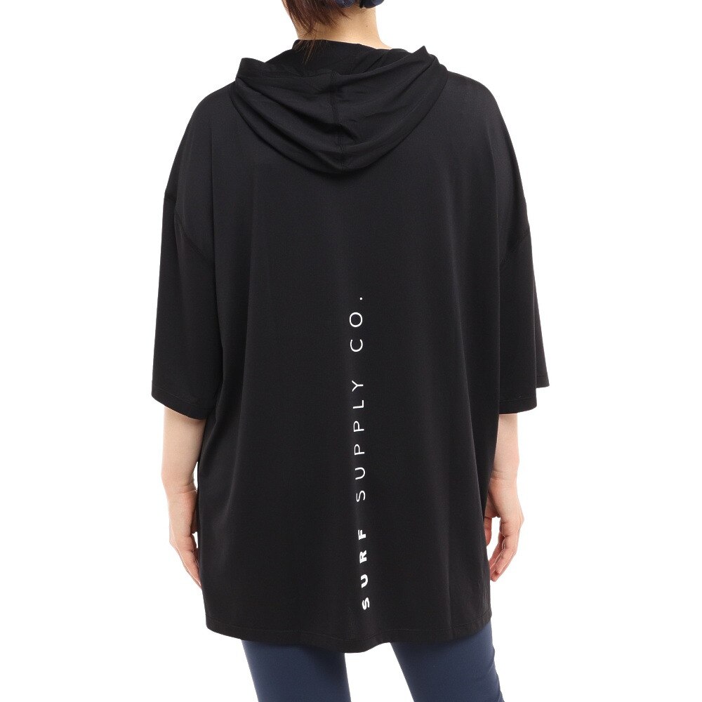 ラスティ（RUSTY）（レディース）ラッシュガード UVワイド半袖パーカー 922464BLK