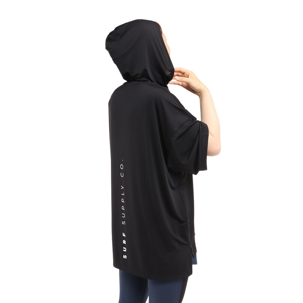 ラスティ（RUSTY）（レディース）ラッシュガード UVワイド半袖パーカー 922464BLK
