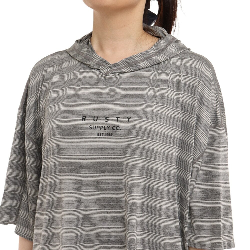 ラスティ（RUSTY）（レディース）ラッシュガード UVワイド半袖パーカー 922464BOR