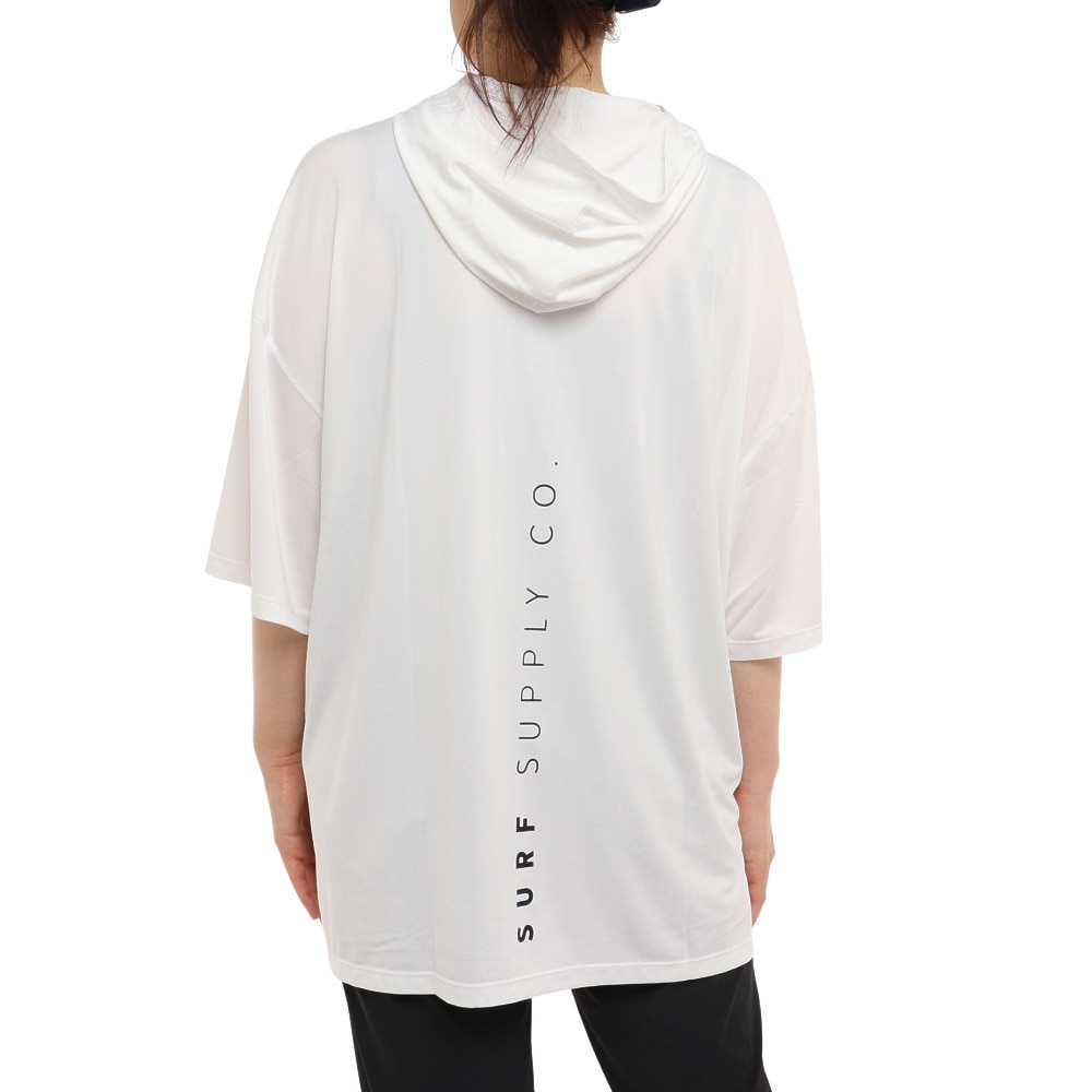 ラスティ（RUSTY）（レディース）ラッシュガード UVワイド半袖パーカー 922464WHT