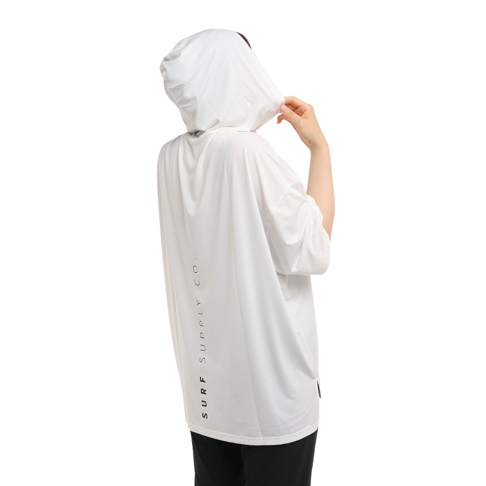 ラスティ（RUSTY）（レディース）ラッシュガード UVワイド半袖パーカー 922464WHT