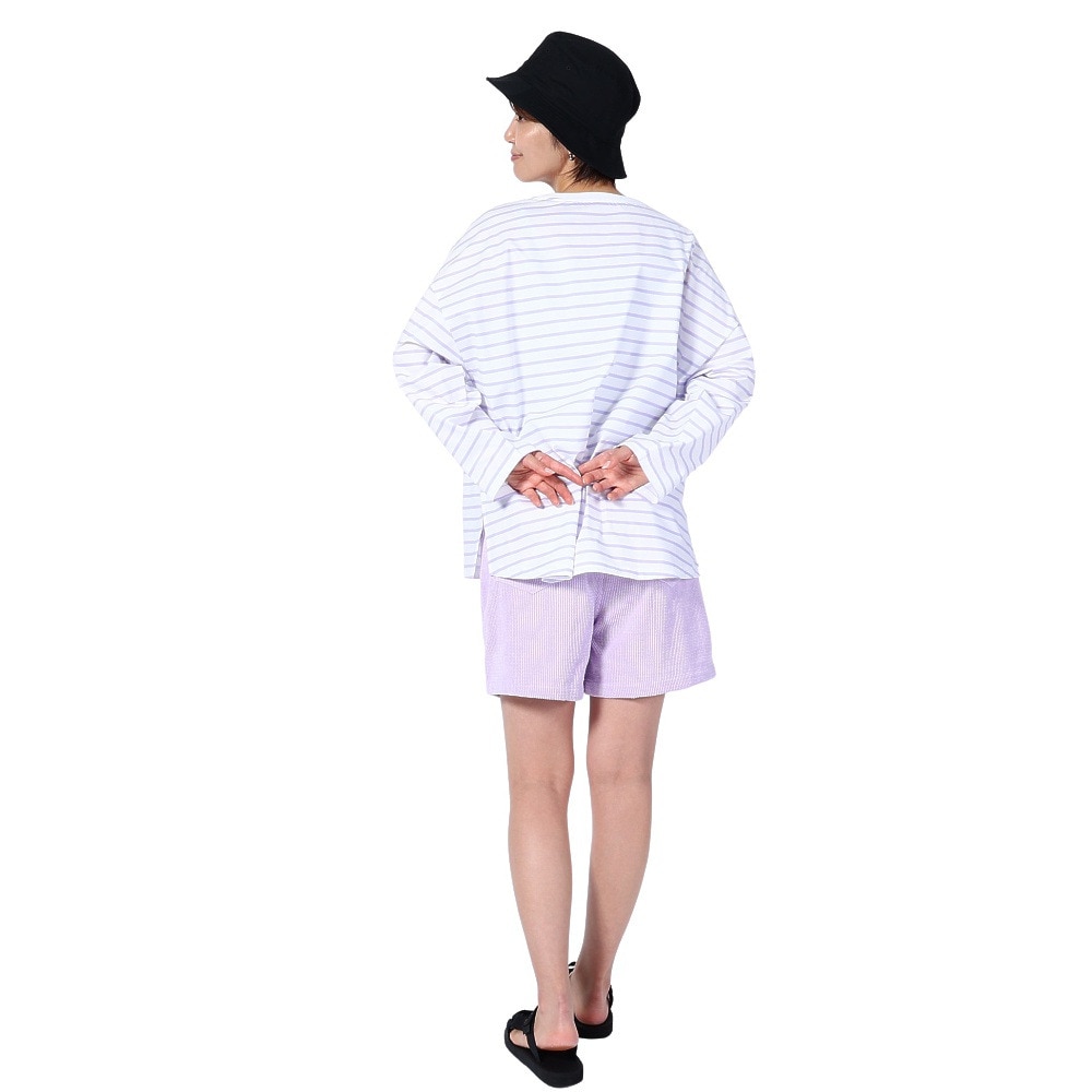 オーシャンパシフィック（Ocean Pacific）（レディース）ラッシュガード 長袖 ボーダーシャツ UVカット 紫外線対策 UV TEE 523443LAV ラベンダー