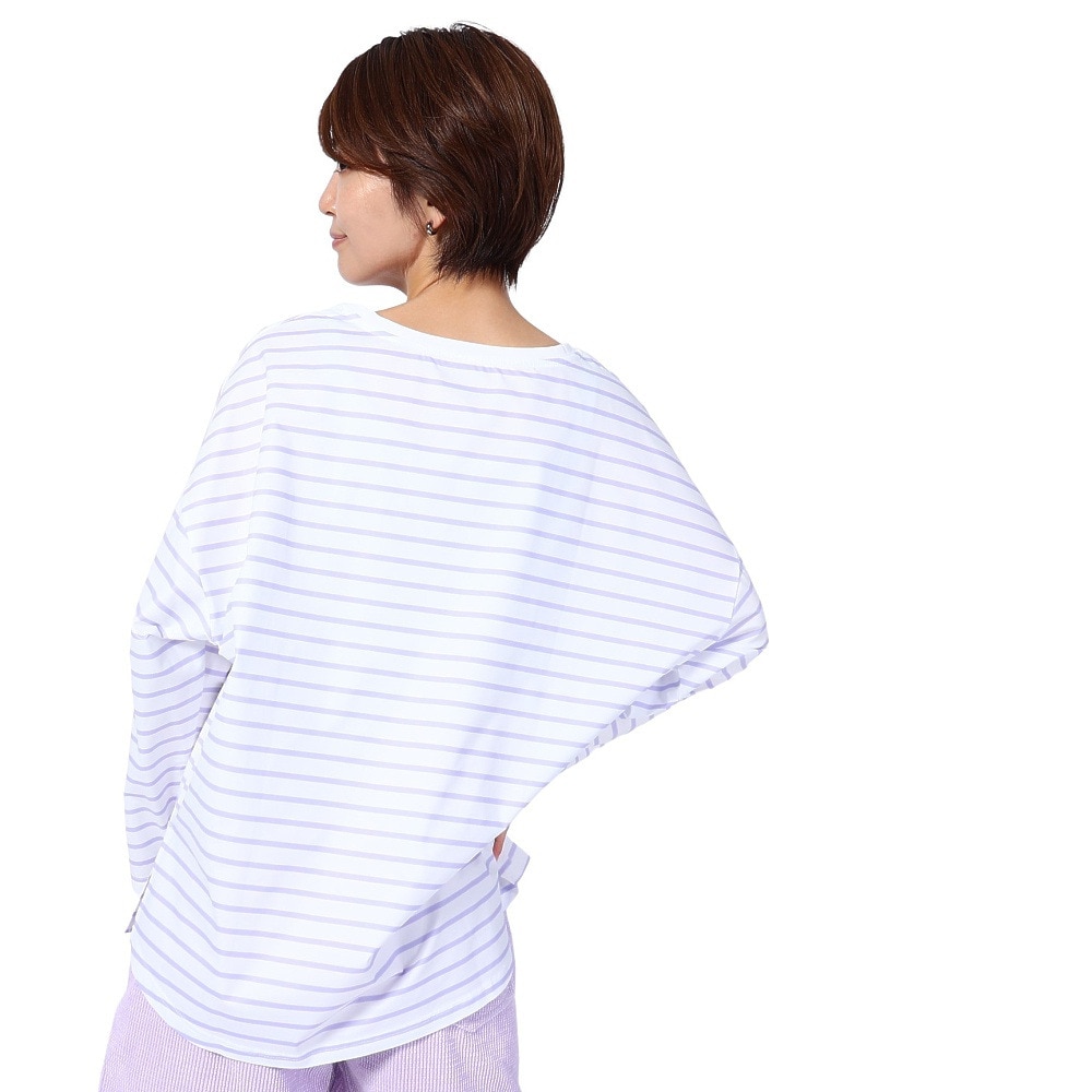 オーシャンパシフィック（Ocean Pacific）（レディース）ラッシュガード 長袖 ボーダーシャツ UVカット 紫外線対策 UV TEE 523443LAV ラベンダー