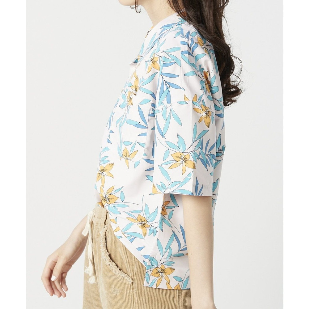 オーシャンパシフィック（Ocean Pacific）（レディース）ラッシュガード 半袖 アロハシャツ UVプロテクト UVカット 紫外線対策 水陸両用 ピンク 529478-PNK