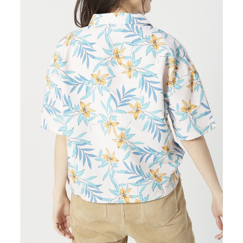 オーシャンパシフィック（Ocean Pacific）（レディース）ラッシュガード 半袖 アロハシャツ UVプロテクト UVカット 紫外線対策 水陸両用 ピンク 529478-PNK