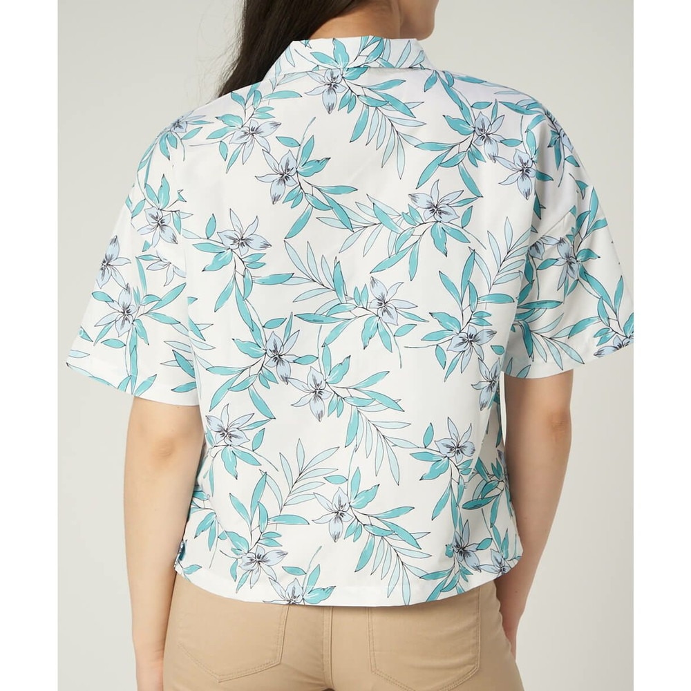 オーシャンパシフィック（Ocean Pacific）（レディース）ラッシュガード 半袖 アロハシャツ UVプロテクト UVカット 紫外線対策 水陸両用 ホワイト 529478-WHT