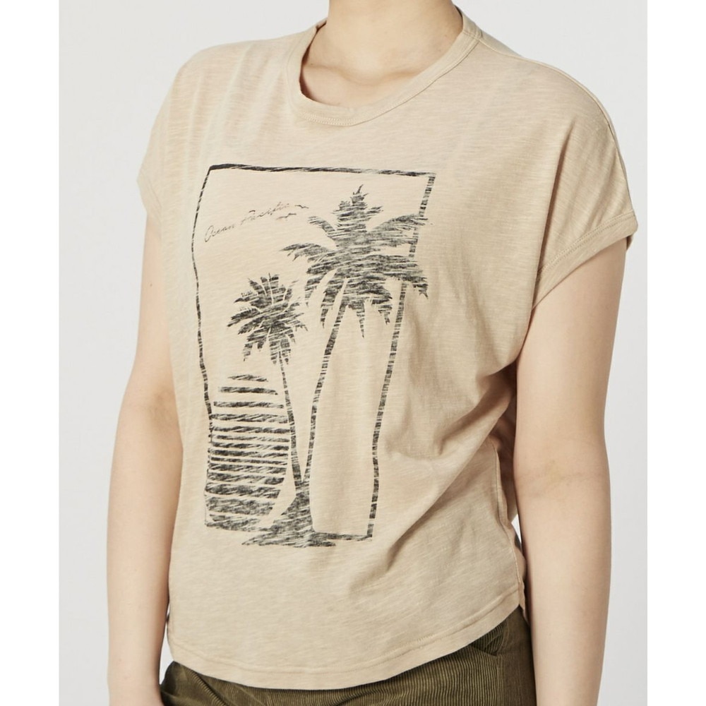 オーシャンパシフィック（Ocean Pacific）（レディース）ラッシュガード 半袖 Tシャツ UVカット 水陸両用 耐塩素加工 ベージュ 520469-BEG