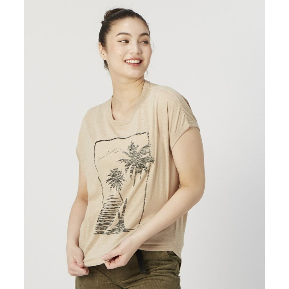 オーシャンパシフィック（Ocean Pacific）（レディース）ラッシュガード 半袖 Tシャツ UVカット 水陸両用 耐塩素加工 ベージュ 520469-BEG