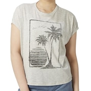 (レディース)ラッシュガード 半袖 Tシャツ UVカット 水陸両用 耐塩素加工 グレー 520469-GRY