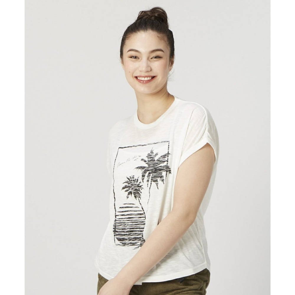 オーシャンパシフィック（Ocean Pacific）（レディース）ラッシュガード 半袖 Tシャツ UVカット 水陸両用 耐塩素加工 ホワイト 520469-WHT