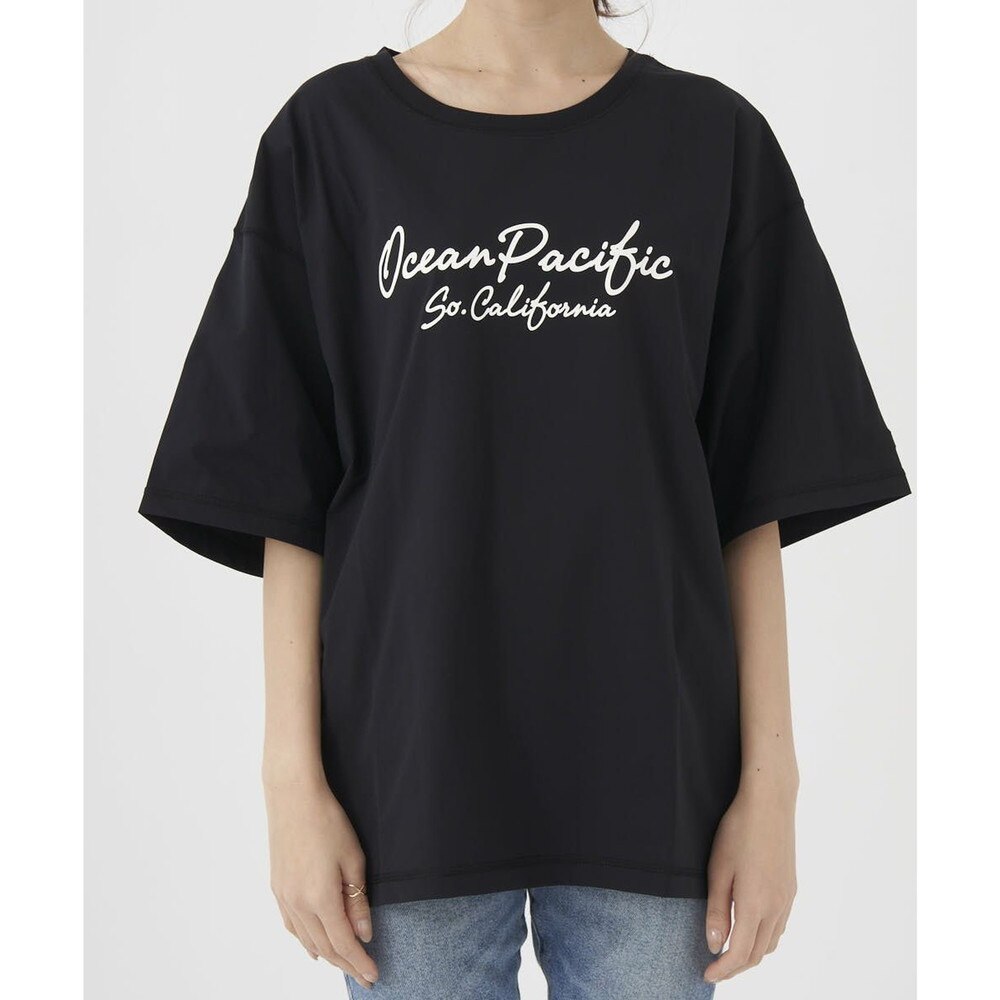 オーシャンパシフィック（Ocean Pacific）（レディース）ラッシュガード 半袖 Tシャツ UVカット 紫外線対策 水陸両用 速乾 チャコールグレー 522443-CHA