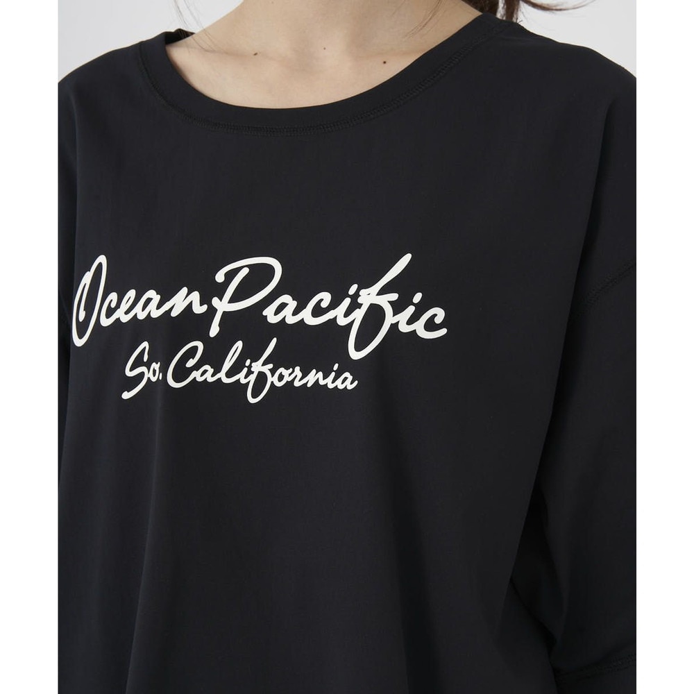 オーシャンパシフィック（Ocean Pacific）（レディース）ラッシュガード 半袖 Tシャツ UVカット 紫外線対策 水陸両用 速乾 チャコールグレー 522443-CHA