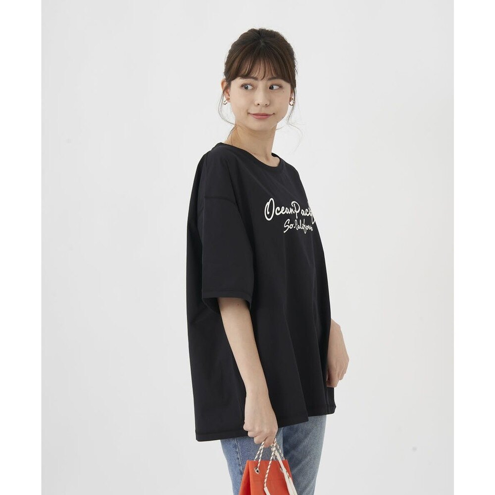 オーシャンパシフィック（Ocean Pacific）（レディース）ラッシュガード 半袖 Tシャツ UVカット 紫外線対策 水陸両用 速乾 チャコールグレー 522443-CHA