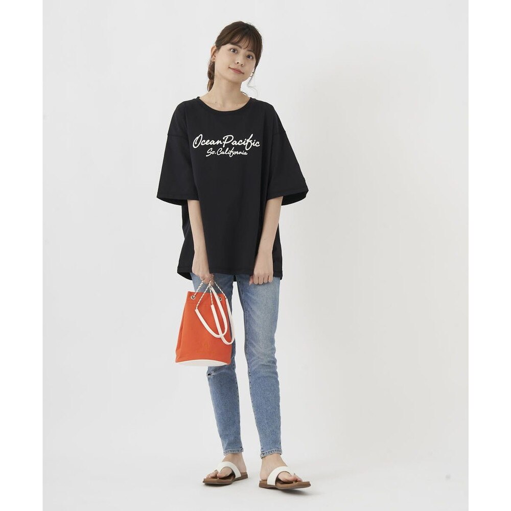 オーシャンパシフィック（Ocean Pacific）（レディース）ラッシュガード 半袖 Tシャツ UVカット 紫外線対策 水陸両用 速乾 チャコールグレー 522443-CHA