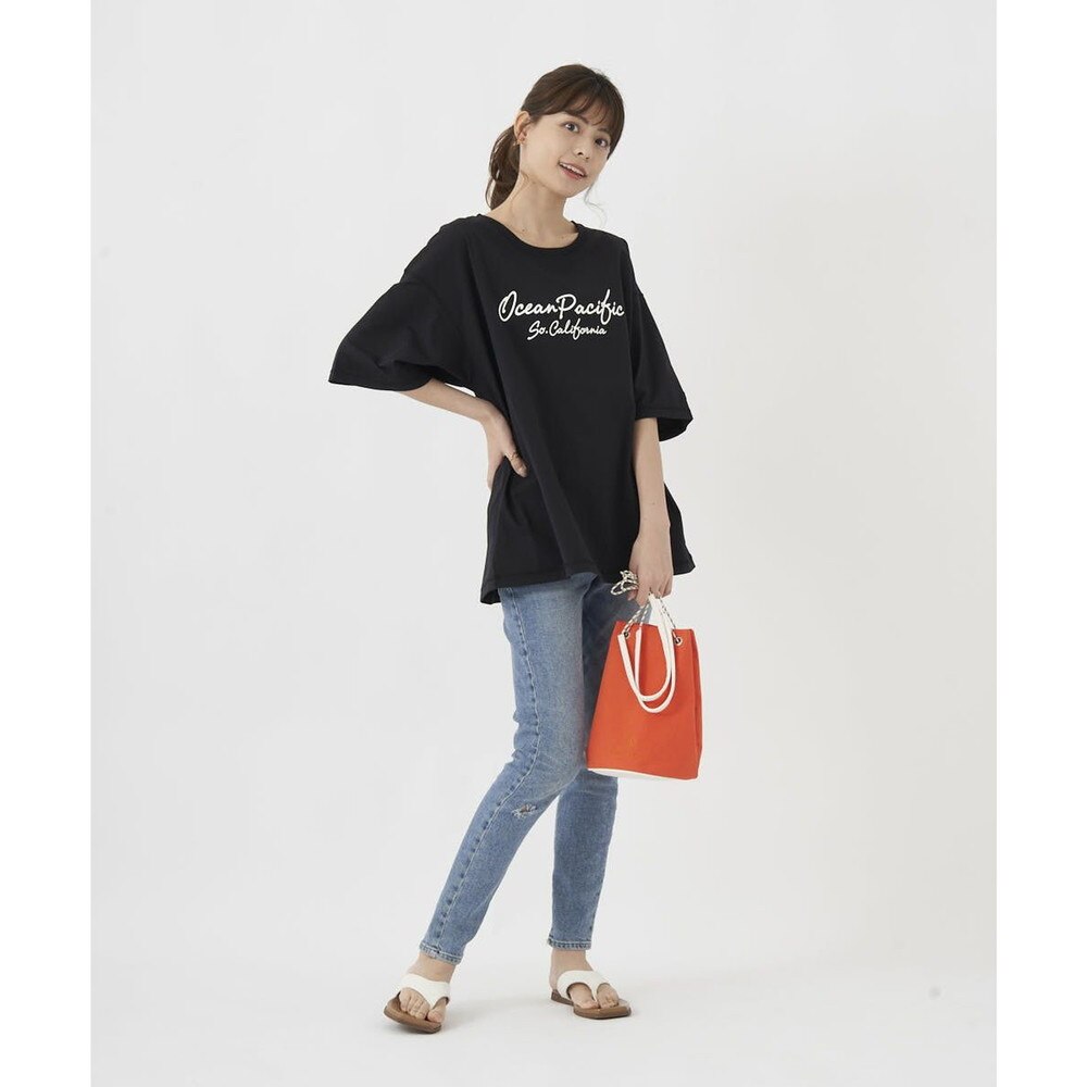 オーシャンパシフィック（Ocean Pacific）（レディース）ラッシュガード 半袖 Tシャツ UVカット 紫外線対策 水陸両用 速乾 チャコールグレー 522443-CHA