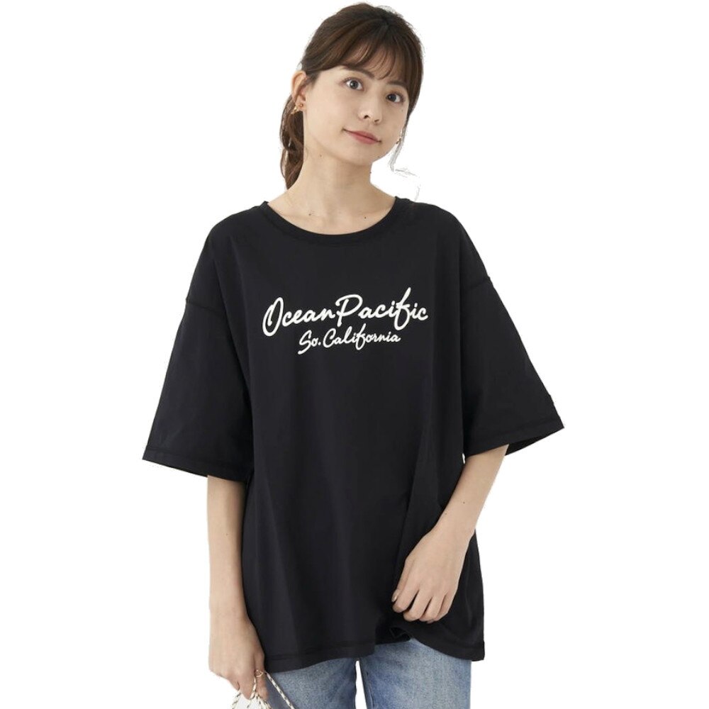 オーシャンパシフィック（Ocean Pacific）（レディース）ラッシュガード 半袖 Tシャツ UVカット 紫外線対策 水陸両用 速乾 チャコールグレー 522443-CHA