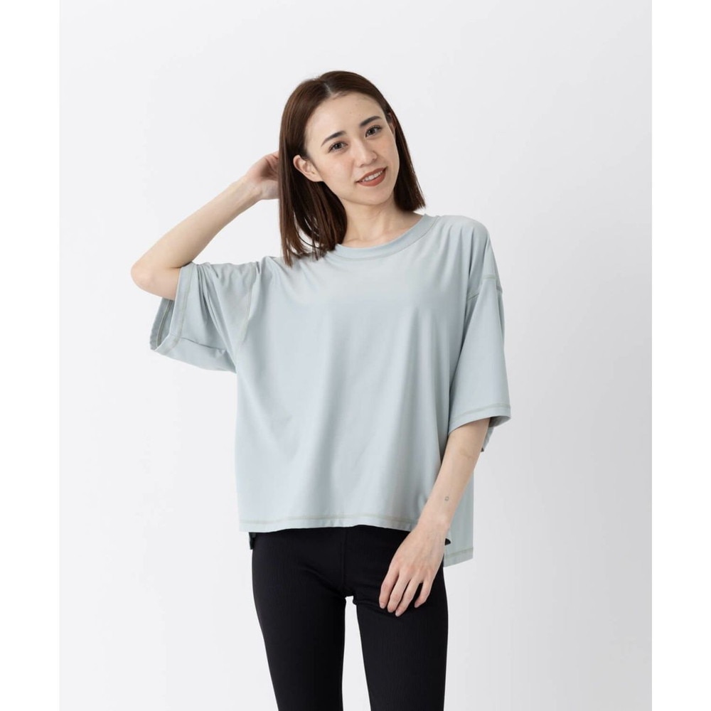 オーシャンパシフィック（Ocean Pacific）（レディース）ラッシュガード 半袖 Tシャツ ワイド 体型カバー サックス 522469-SAX