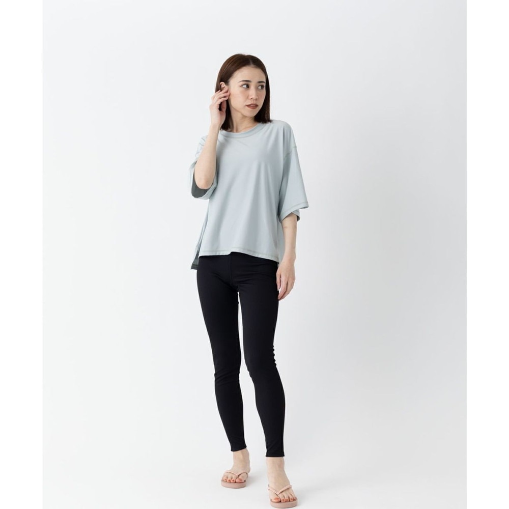 オーシャンパシフィック（Ocean Pacific）（レディース）ラッシュガード 半袖 Tシャツ ワイド 体型カバー サックス 522469-SAX