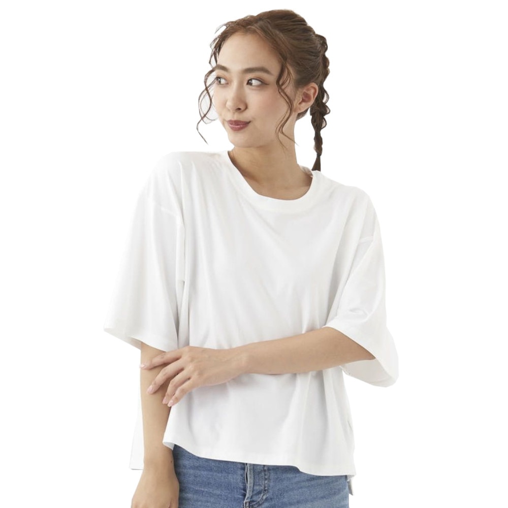 オーシャンパシフィック（Ocean Pacific）（レディース）ラッシュガード 半袖 Tシャツ ワイド 体型カバー ホワイト 522469-WHT