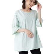 (レディース)ラッシュガード 半袖 Tシャツ ゆったり 体型カバー ミント 522483-MNT