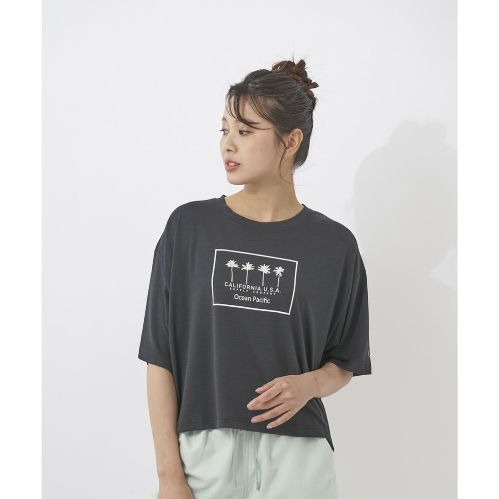 オーシャンパシフィック（Ocean Pacific）（レディース）ラッシュガード 半袖 Tシャツ ハイブリット 水陸両用 ブラック 522494-BLK