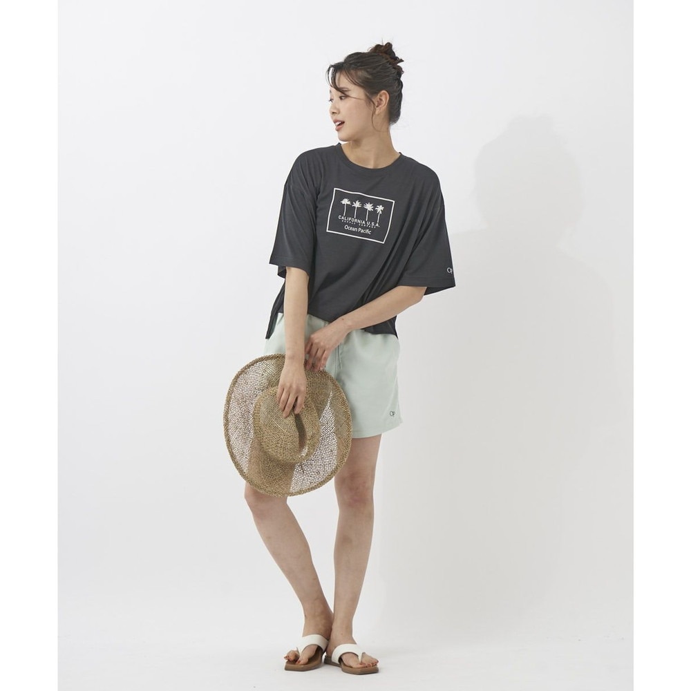 オーシャンパシフィック（Ocean Pacific）（レディース）ラッシュガード 半袖 Tシャツ ハイブリット 水陸両用 ブラック 522494-BLK