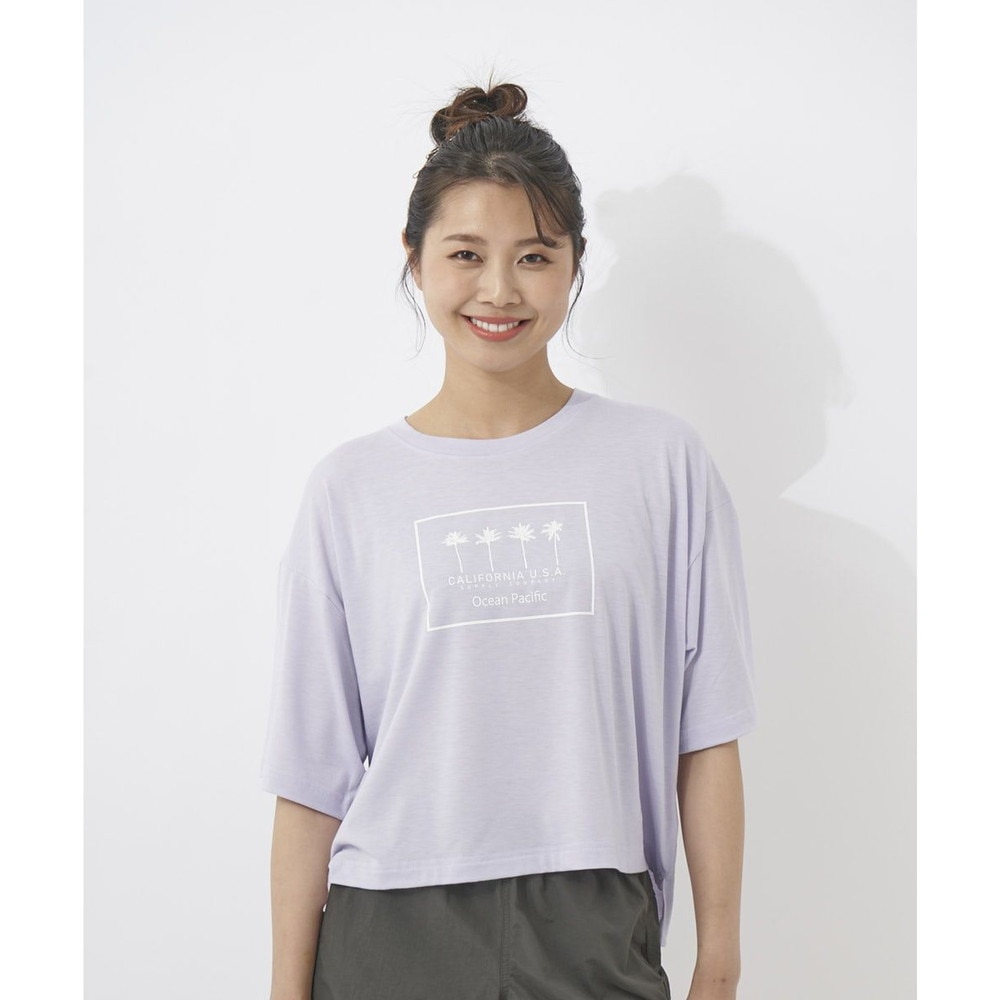 オーシャンパシフィック（Ocean Pacific）（レディース）ラッシュガード 半袖 Tシャツ ハイブリット 水陸両用 パープル 522494-LAV