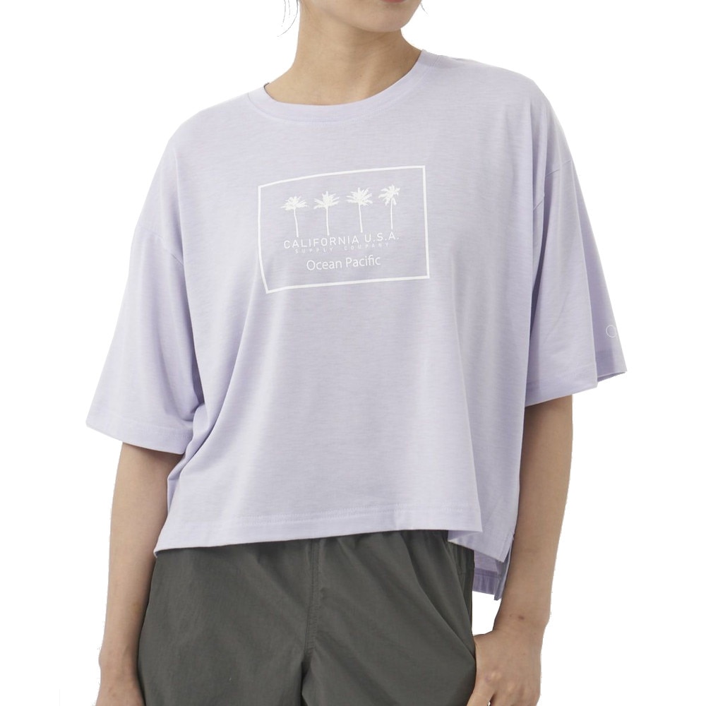 オーシャンパシフィック（Ocean Pacific）（レディース）ラッシュガード 半袖 Tシャツ ハイブリット 水陸両用 パープル 522494-LAV